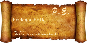 Prokopp Erik névjegykártya