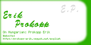 erik prokopp business card